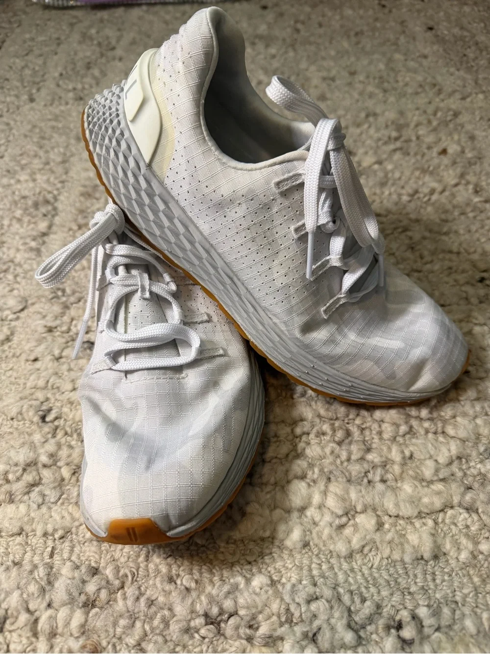 NOBULL White Camo Women's Athletic Sneakers with Gum Toe Accent